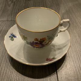 Fürstenberg- Alt Fürstenberg- Bunte Blume-Koffie kop & schotel