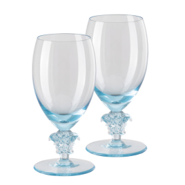 Versace by Rosenthal – Medusa Lumiere 2nd edition – teal – 2  rode wijn glazen