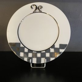 Barbara Flügel – set 2 bordjes 21 cm – platina ornamenten