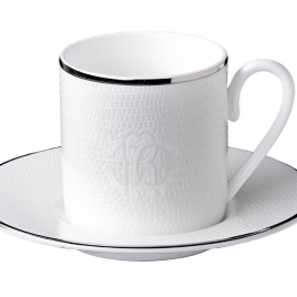 Roberto Cavalli – Lizzard platin – koffiekop en schotel