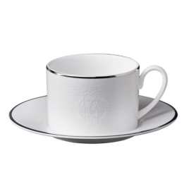 Roberto Cavalli – Lizzard platin – theekop en schotel
