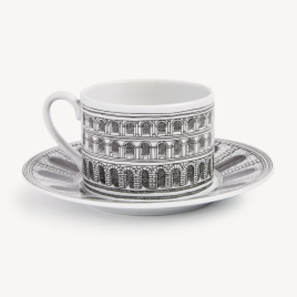 Fornasetti – Architettura – theekop en schotel