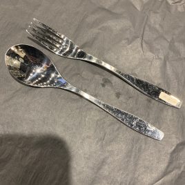 Alessi – Duna – set dessert lepel en vork -winkelexemplaar